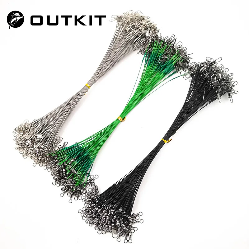 Steel Titanium Wire Leader with Swivel Anti-bite Fishing Line Leadcore 15/20/24/30cm Carp Fishing lead Line Rope