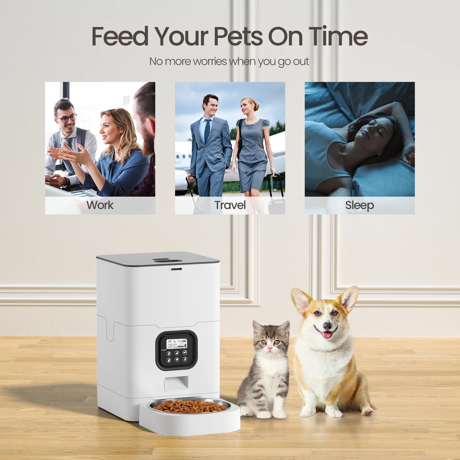 Smart Automatic Pet Feeder with 4L Capacity Pet Products Dog Cat Automatic Feeder Smart Feeder