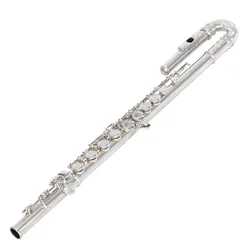 Flute Music Instrument Wholesale Pipe Bend  Kids Fiute Silver Plated Closed Holes C Tone Flute