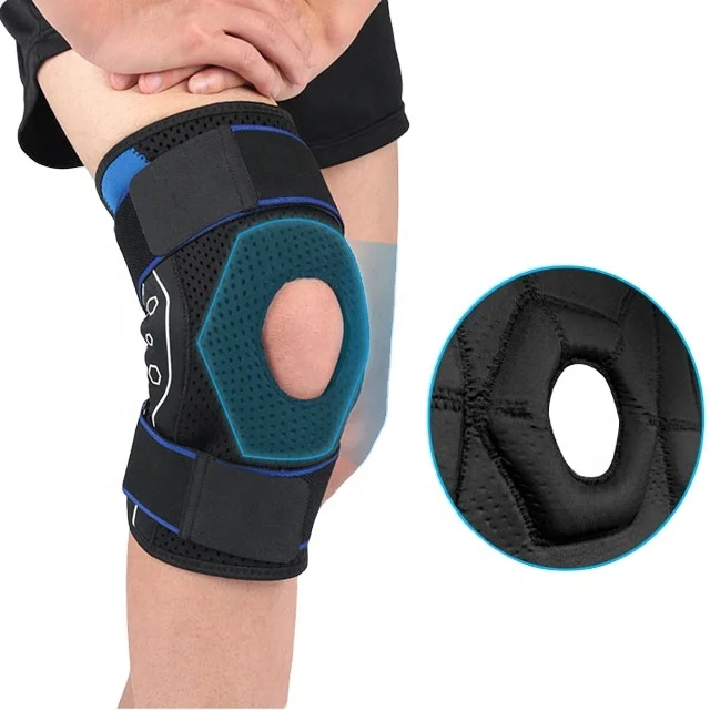 Adjustable knee compression brace Kneelet Kneecap brace silicone knee pads patella support foldable aluminum strip