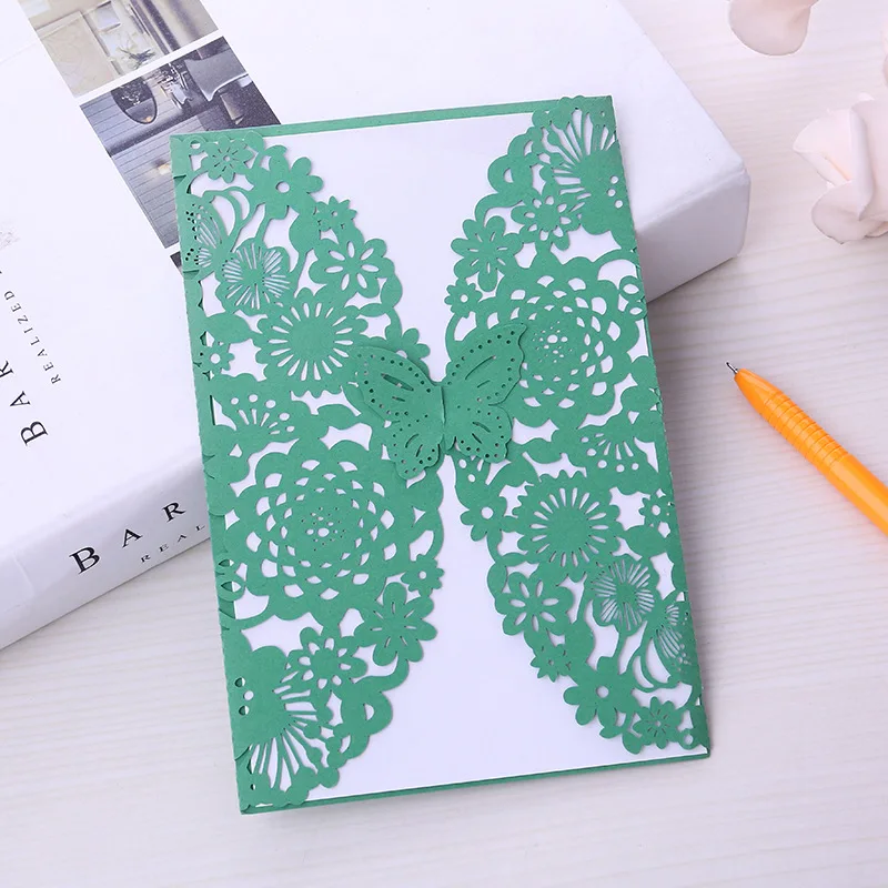 
Creative Hollow Out Marriage Greeting Cards Laser Cut Party Wedding Invitation Card Sets 