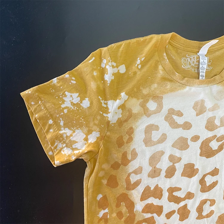 News US Men Women Unisex Bleach Design Printed Tees Sublimation Blank Shirt Faux Bleached Look Polyester T Shirts