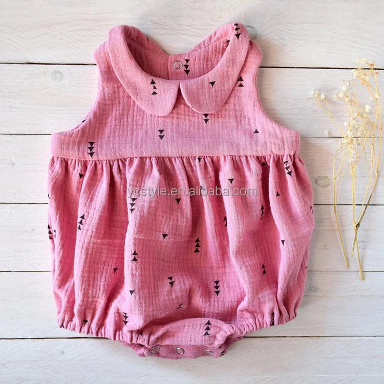 Vintage floral romper high quality muslin cotton baby clothes newborn girl clothing