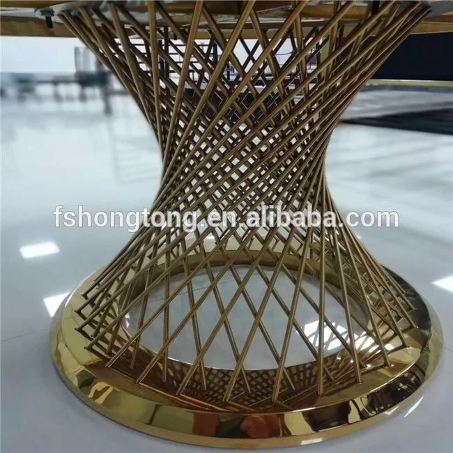 Marble gold stainless steel base dining table modern dining room furniture