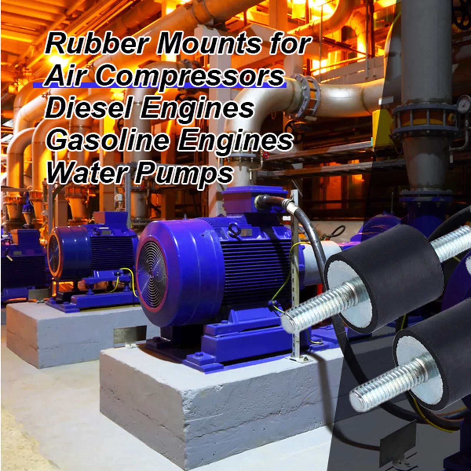 Air Compressor Pump Anti Vibration Rubber Mount Shock Damper M6 20*20