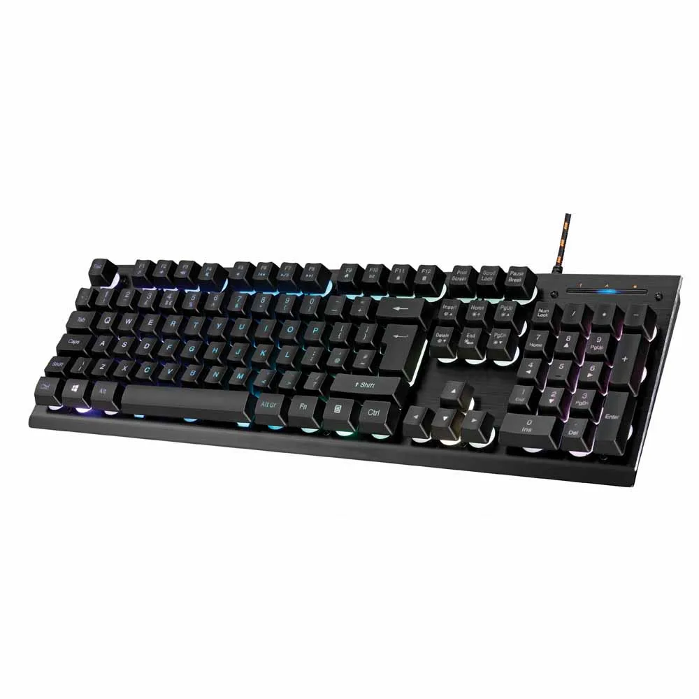 
Lighting 180cm Usb Cable Black Wired Membrane Gaming Keyboard Rgb Standard USB 3.0 ROHS FCC Ce Right-handed Desktop Scissor RECH 