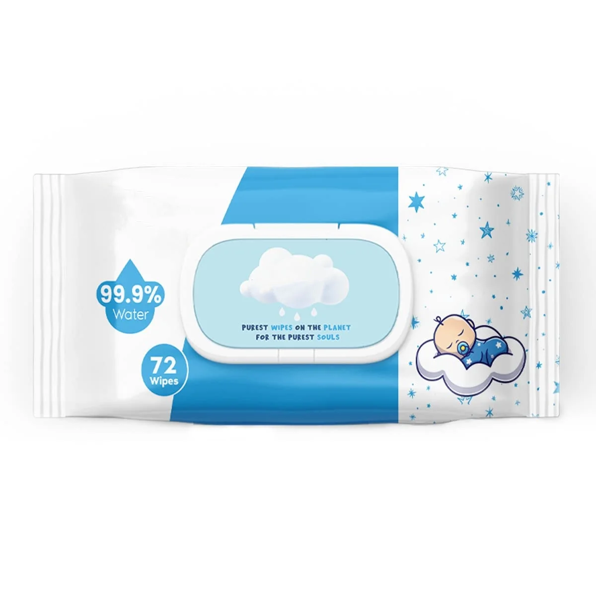 Customized Alcohol Free Baby Cleaning Wipes PH Balanced Pure Water Aqua Baby Wipes