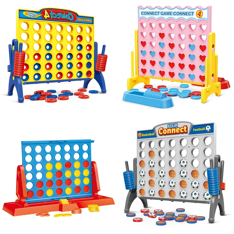 Classic Children Board Games Plastic Pinball Set Connect 4 In A Row Table Game Educational Toys For Kids