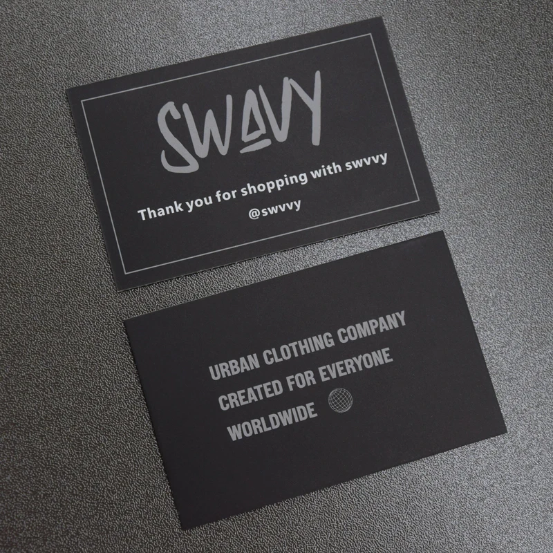 customized personalised logo black thank you card post cards for small business