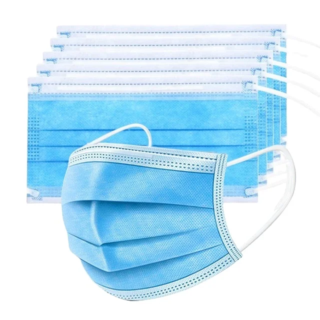 
3ply blue earloop disposable face mask for ordianry protection mascarilla face masks for sale 