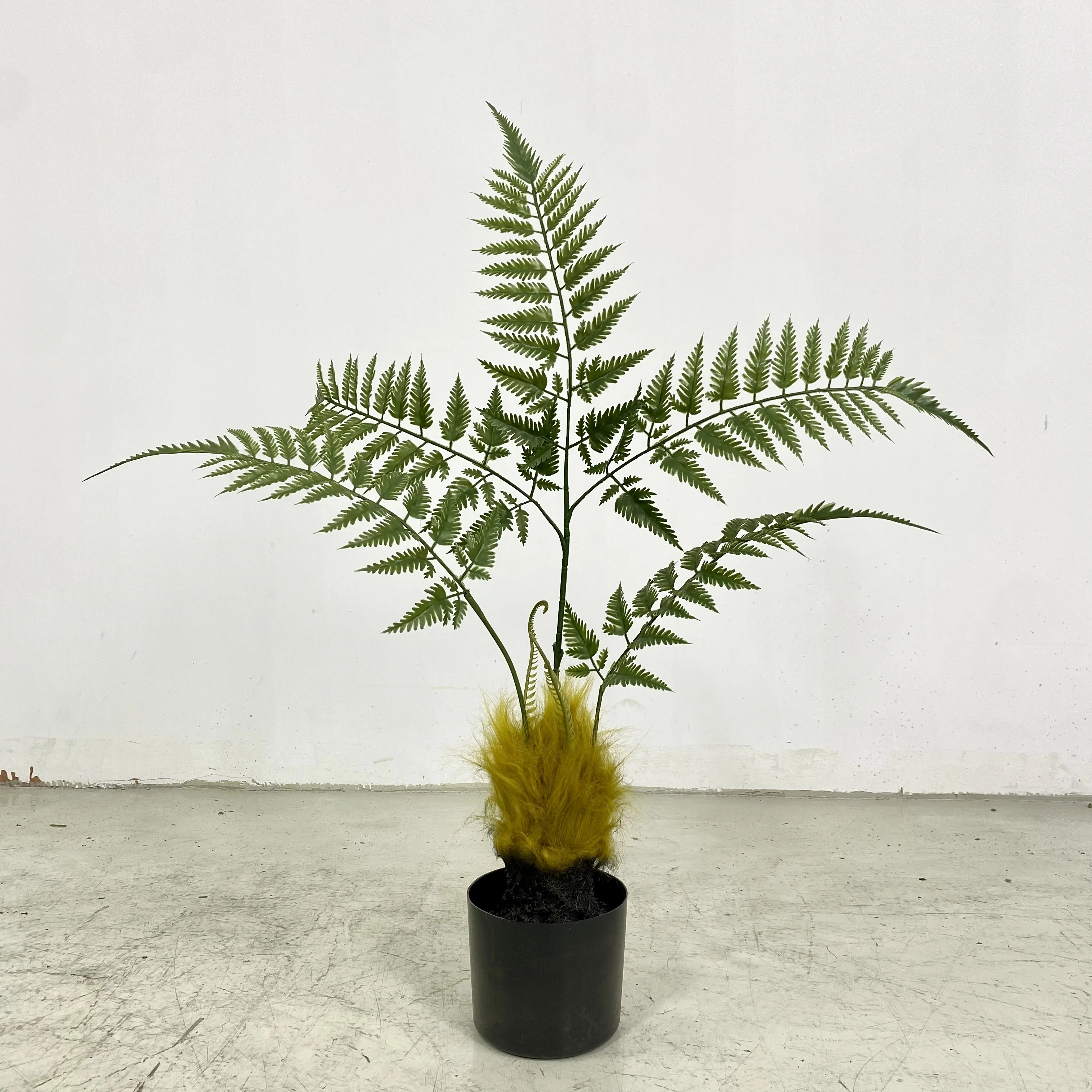 Look realistic faux landscaping small fern bonsai artificial plant potted tree fern for shopping mall decoration
