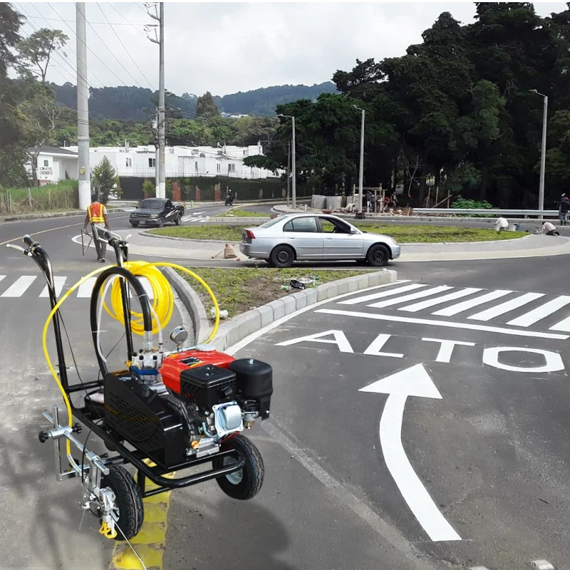 Portable traffic painting road lane line marking machine