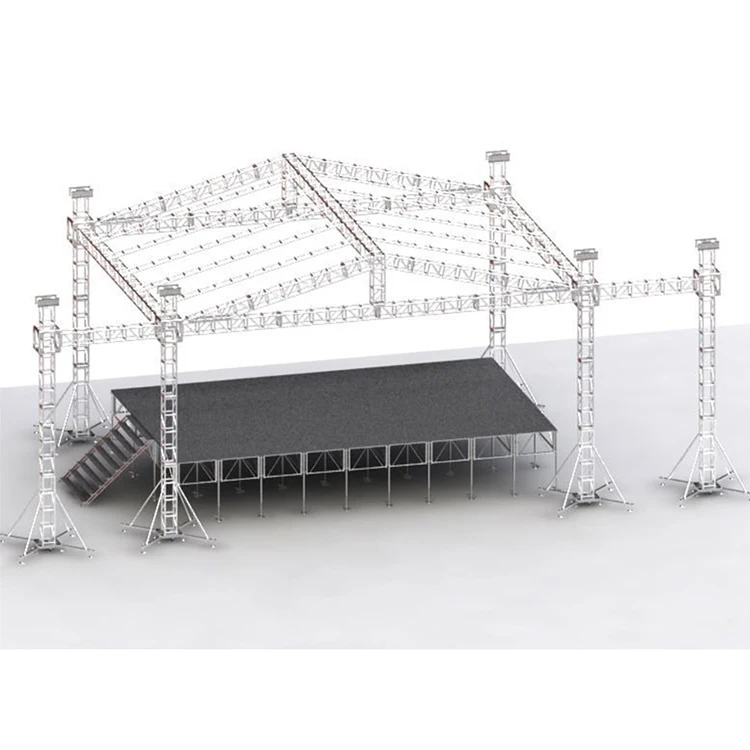 Event stage system with roof dj lighting truss