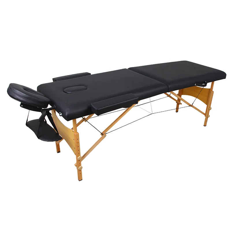 Sales massage beauty salon bed portable 2-level wooden folding spa massage bed