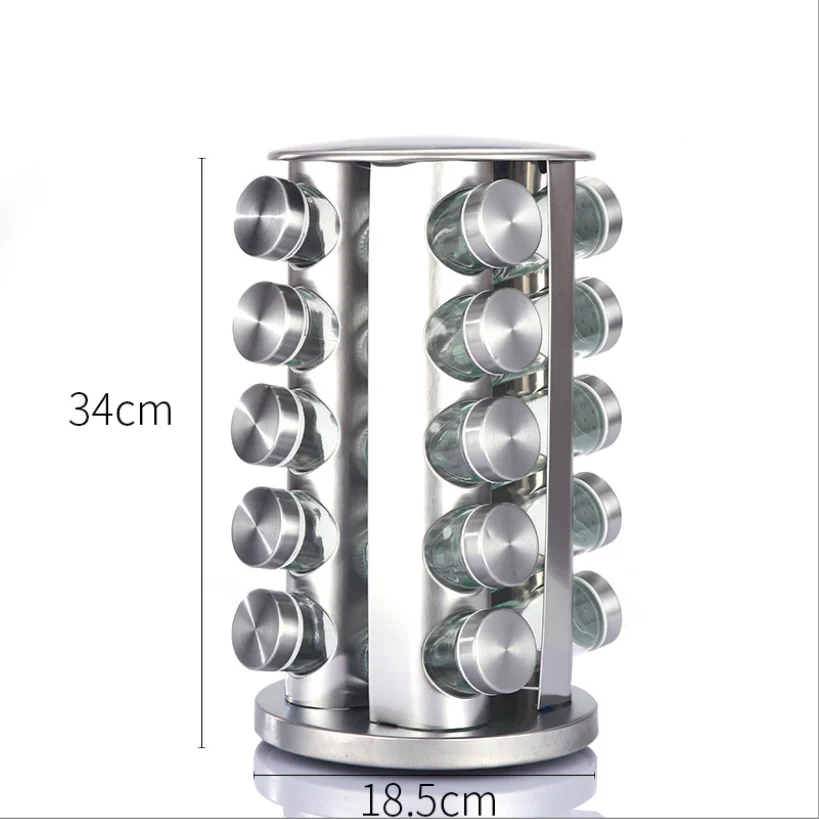 Stainless steel rotating Spice pepper Jar rack