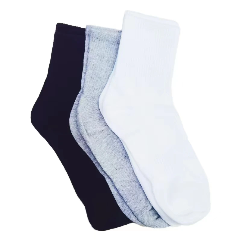 Pure Color Wholesale Unisex Low Ankle Sport Socks Wool Anti Slip Classic Crew Socks