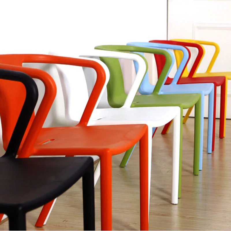 High Quality Full Plastic Commerical Furniture Coffee Chair Cheap Stackable Plastic Leisure Restaurant Chair With Armrest