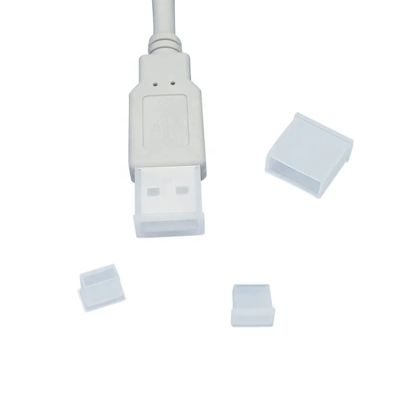 Maker custom made products single tactile coated pad cover plug silicone rubber USB cover