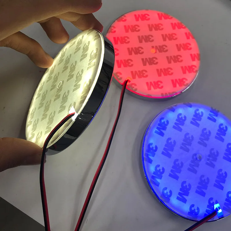 Factory sale 82MM 4D Red Blue White Car Front and Rear Tail Logo LED Emblem Light Cold Light-emitting Badge Logo Light