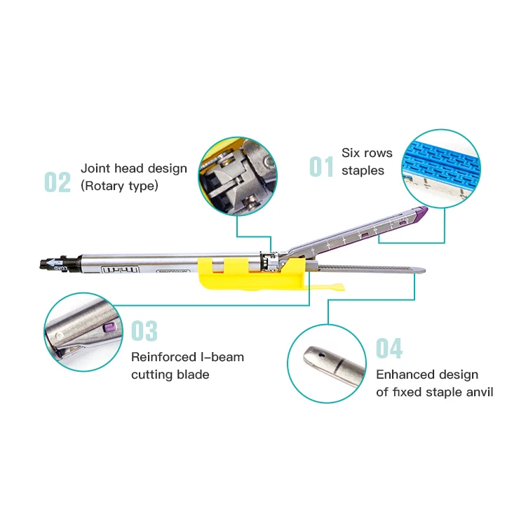 Medical Endoscopic Laparoscopic 60 Mm Stapler Endoscopic linear cutter stapler & Loading Units