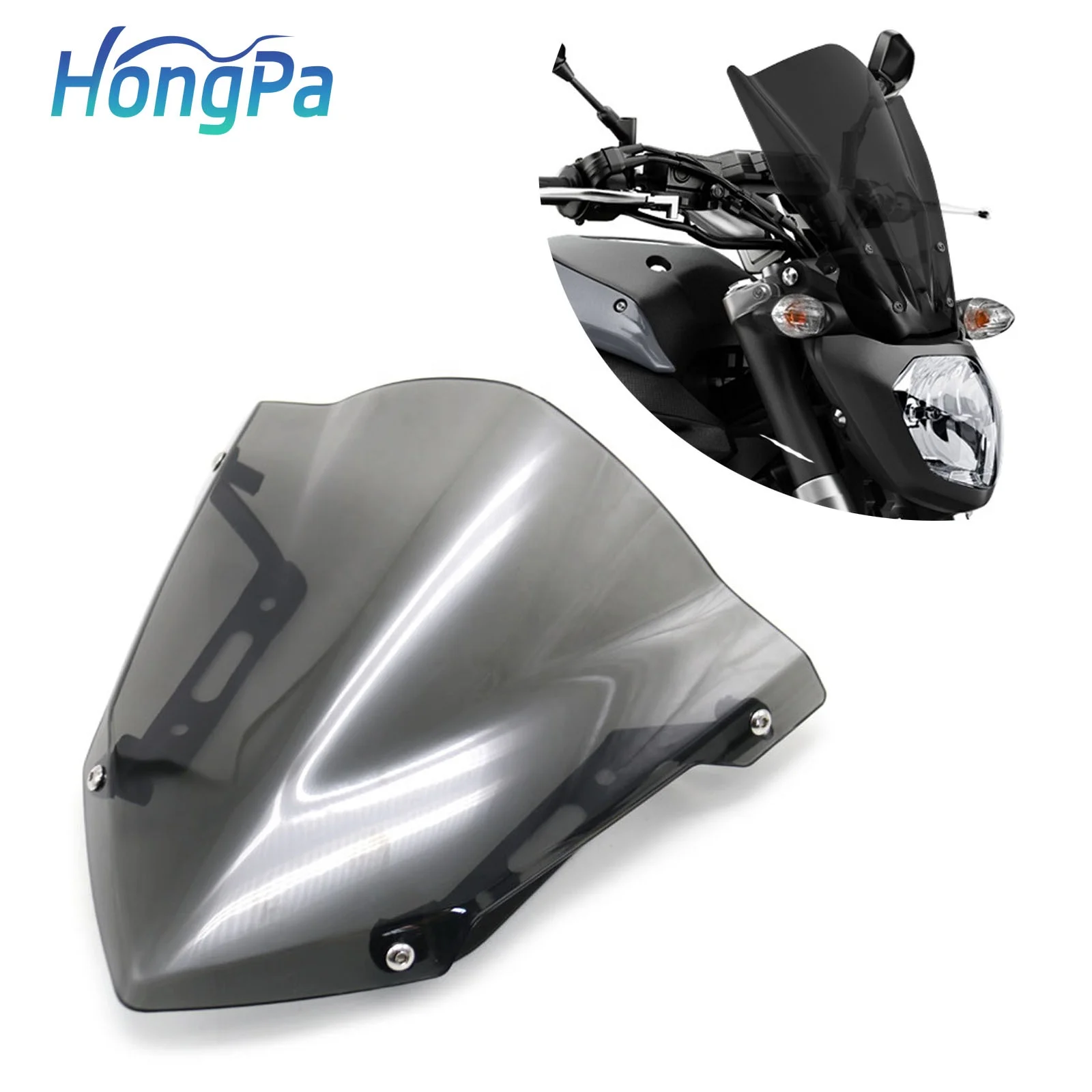 Universal Vintage Motorcycle Modified Windshield Wind Deflector Touring Windscreen Fairing for YAMAHA MT-07 FZ-07
