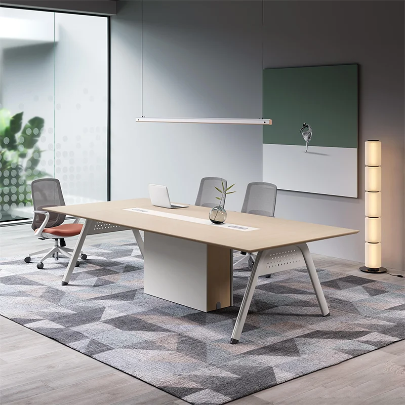 Modern Luxury Big Boardroom Rectangular 10-12 Person Conference Table office desk set smart conference table
