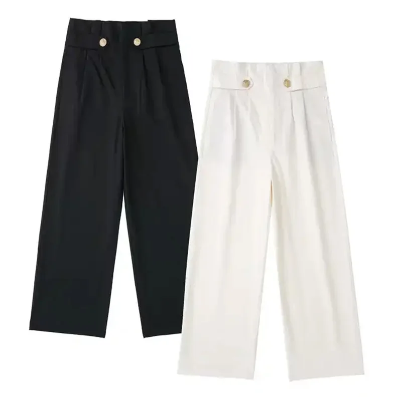 Elegant Clothes High Waist Drooping Suit Pants for Women Cool Pants Casual Fashion Pants Straight Wide Leg Trousers