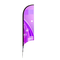 B-play Custom Size Durable Silver Aluminium 4.5m Feather Flag Pole Beach Flags