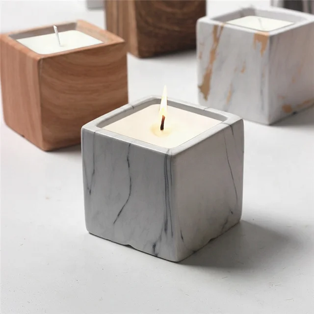 Custom Luxury Empty 8Oz 10Oz Ceramic Candle Vessel Candle Jar Marble