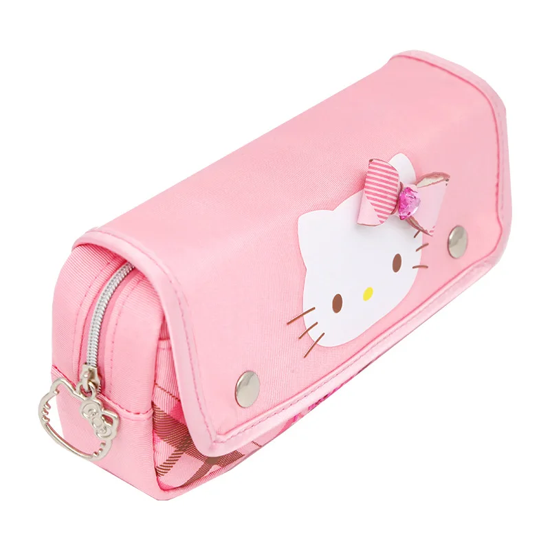 Hello Kitty Tube Pencil Box Case Custom Print, Pencil Bag with Zipper and Compartment, Kawaii Stationery Organizer for Birthday
