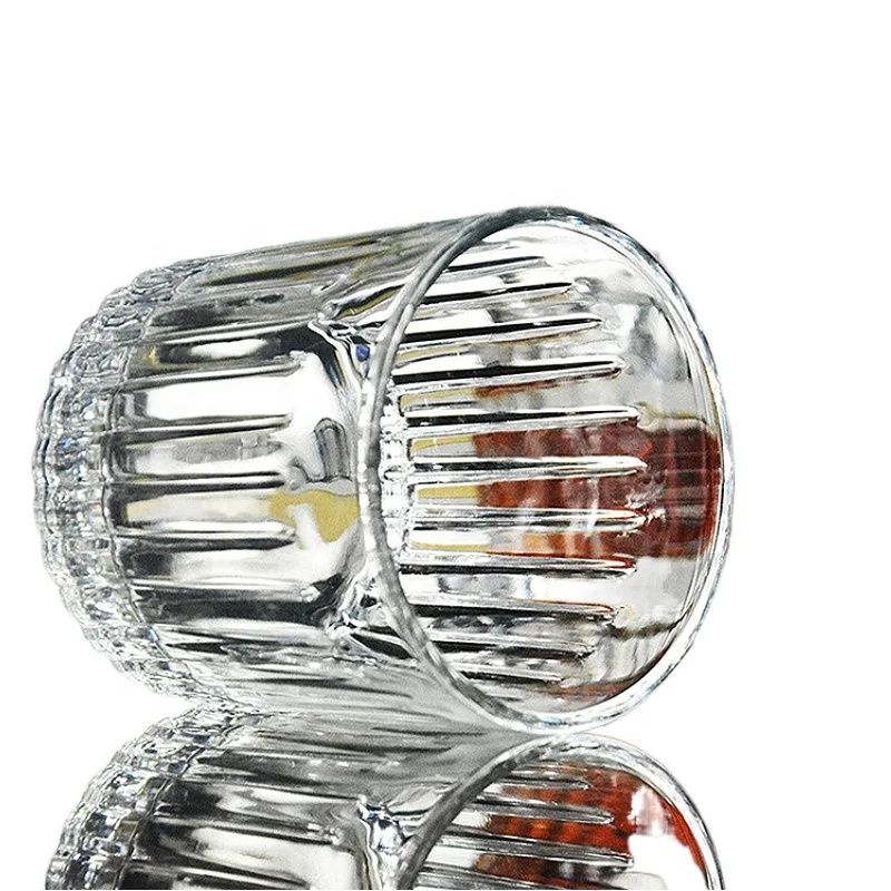 Manufacturer of vertical stripes 300ml whisky glass cups whisky tasting glass free samples premium quality