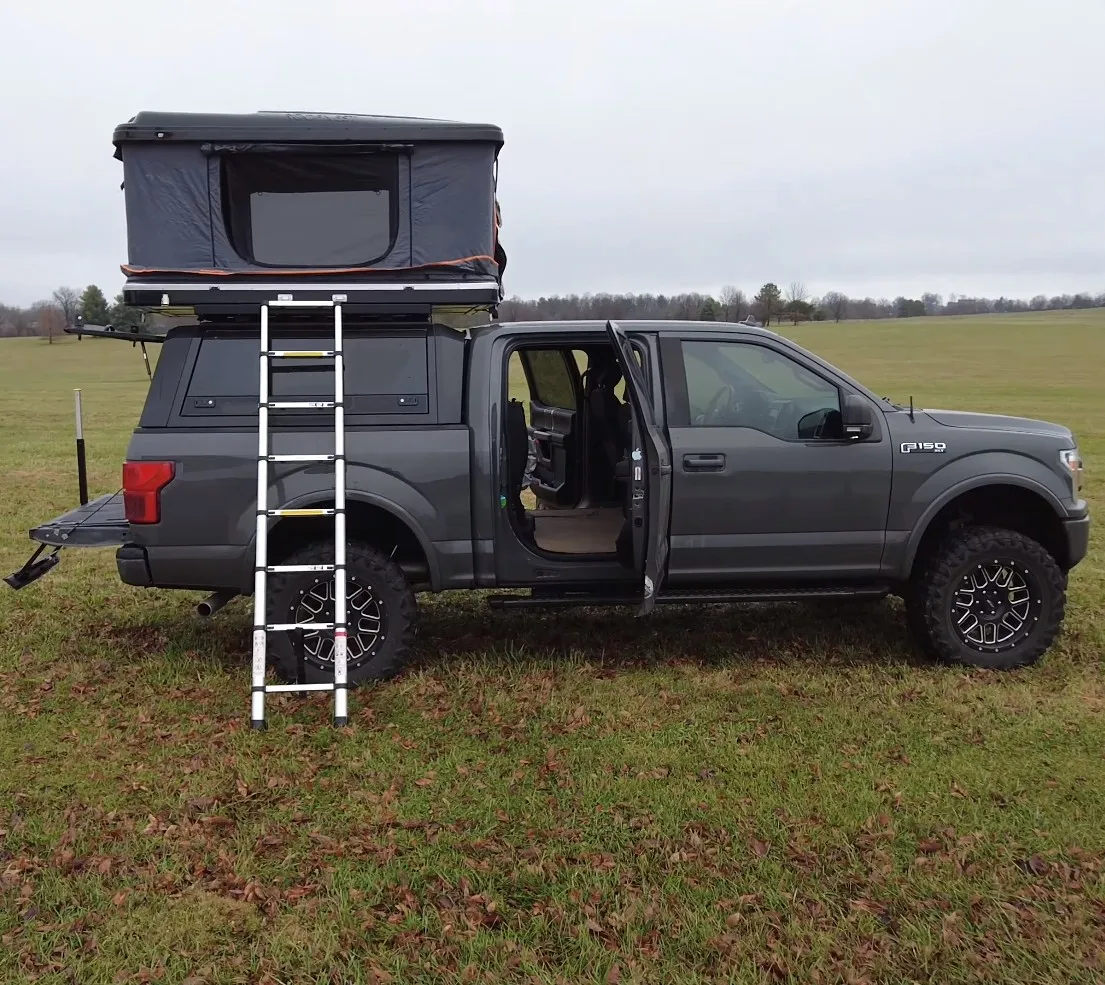 Smartcap and Roofnest Sparrow rooftop tent - truck camping for Ford F-150 / Ranger truck canopy  truck topper