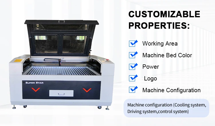 Superstar new 1390 CO2 laser cutting machine with RD control system for leather