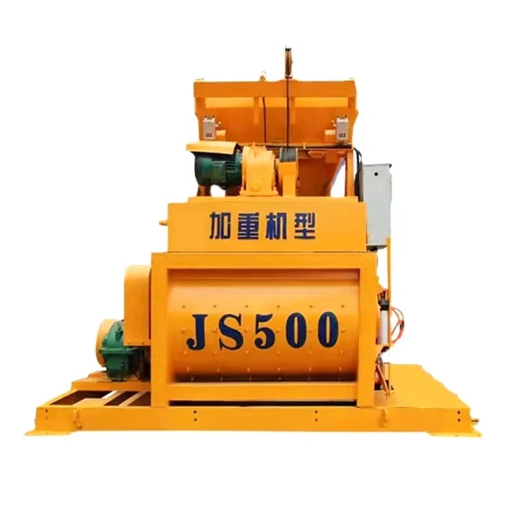 Customized JS 500 litre concrete mixer for brick making machine electric 0.5 cubic meter concrete mixer with lifting hopper