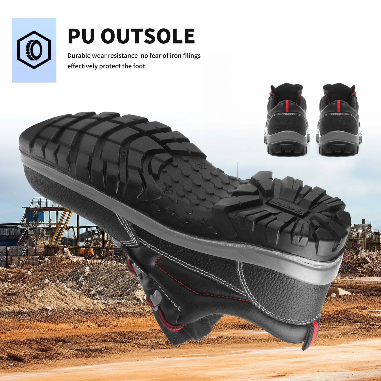 JIANKUN Industrial Sneakers Breathable Steel Toe Leather Shoes stainless steel toe rings Anti-Impact Protective Safety Feature