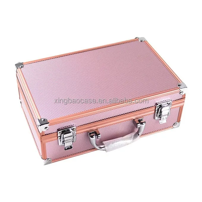 Professional Beautiful Aluminum Cosmetic Makeup Case Hard Case For Travel Manicure Kit  aluminum makeup case