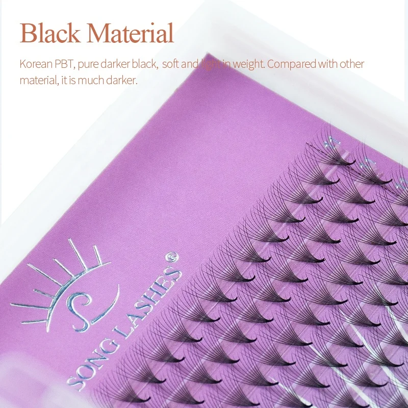 Song Lashes Private Label Korean PBT Fans Handmade Russia Volume Synthetic Pro Made Fans Eyelashes
