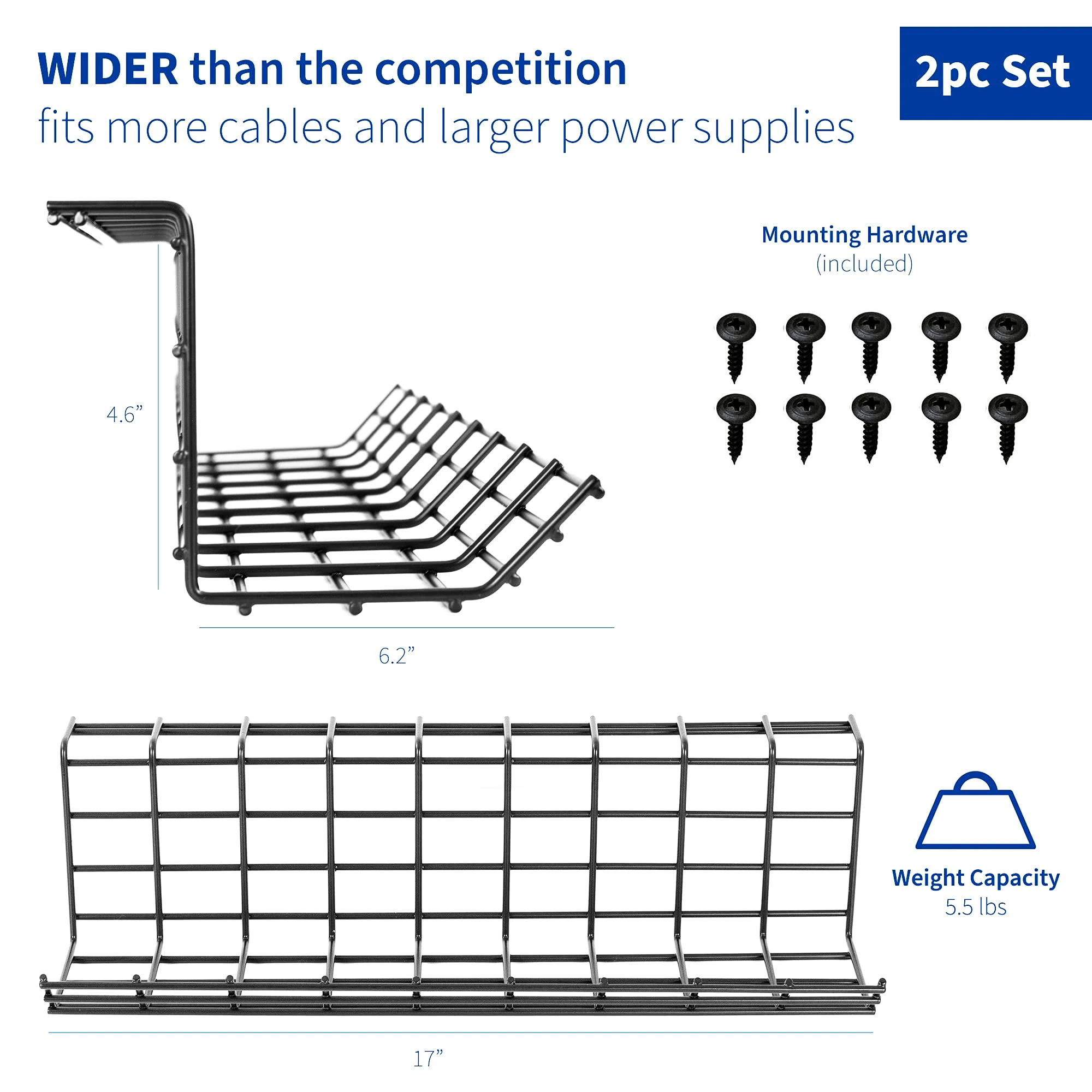 Cable Organize Home Office Computer Standing Metal Power Strip Holders Cord Organize Wire Racks Under Desk Cable Management Tray