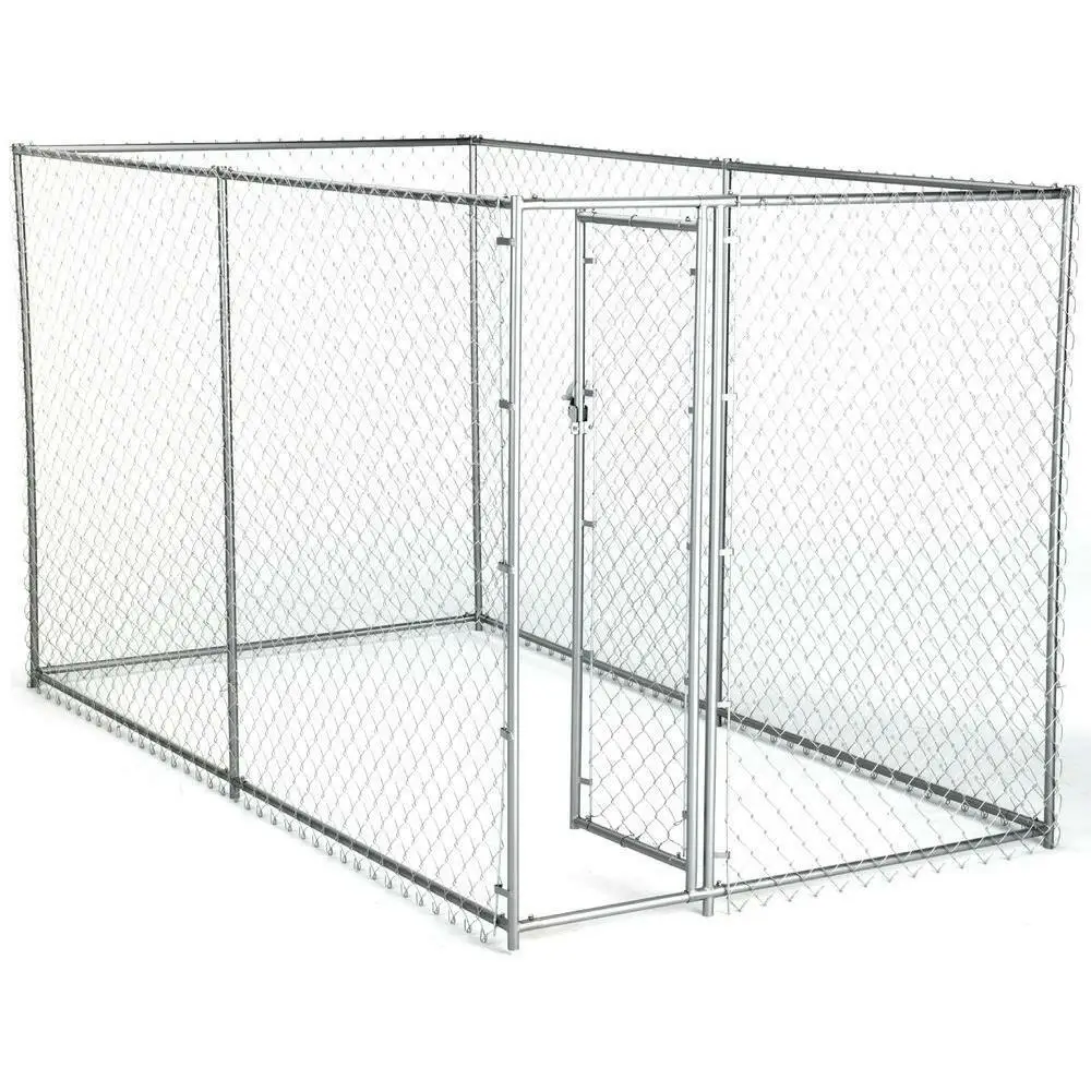 
Galvanized Chain Link Kennel Chicken Walk-in Run Enclosure Rabbit Hutch Poultry Coop Duck House 