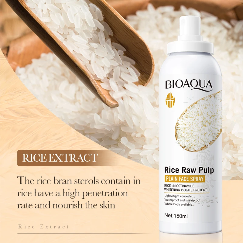 New Arrival BIOAQUA Natural Organic Rice Water Toner Spray Skin Care Moisturizing Whitening Face And Body Spray For Women