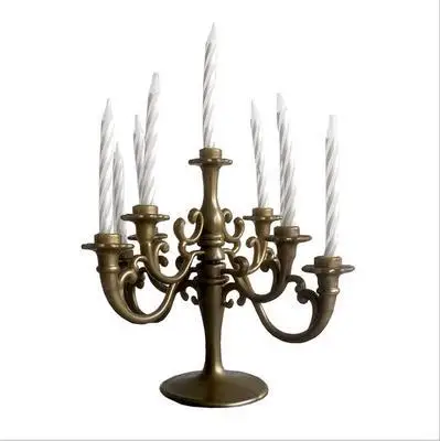 Set of 10 Plastic Candelabra Birthday Candles Creative Golden Gorgeous Cake Candle Holders Wedding Cupcake Decor Centerpieces