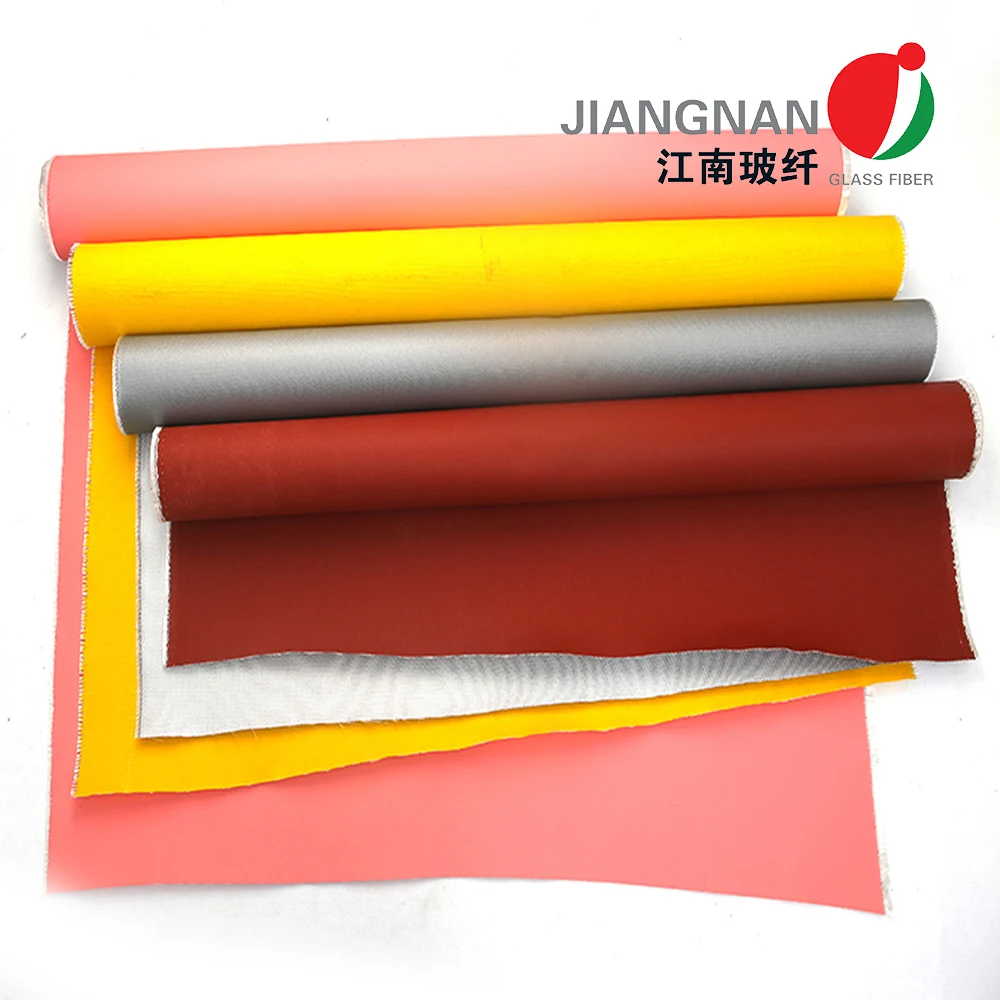30oz Satin Weave Fiberglass Cloth With Silicone Coating Fiberglass Cloth On One Side