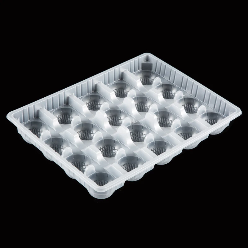 Food Freezer Tray with Dividers for Mochi Ice Cream Rice Ball Soup Dumpling Snacks Food Plastic Packaging Container