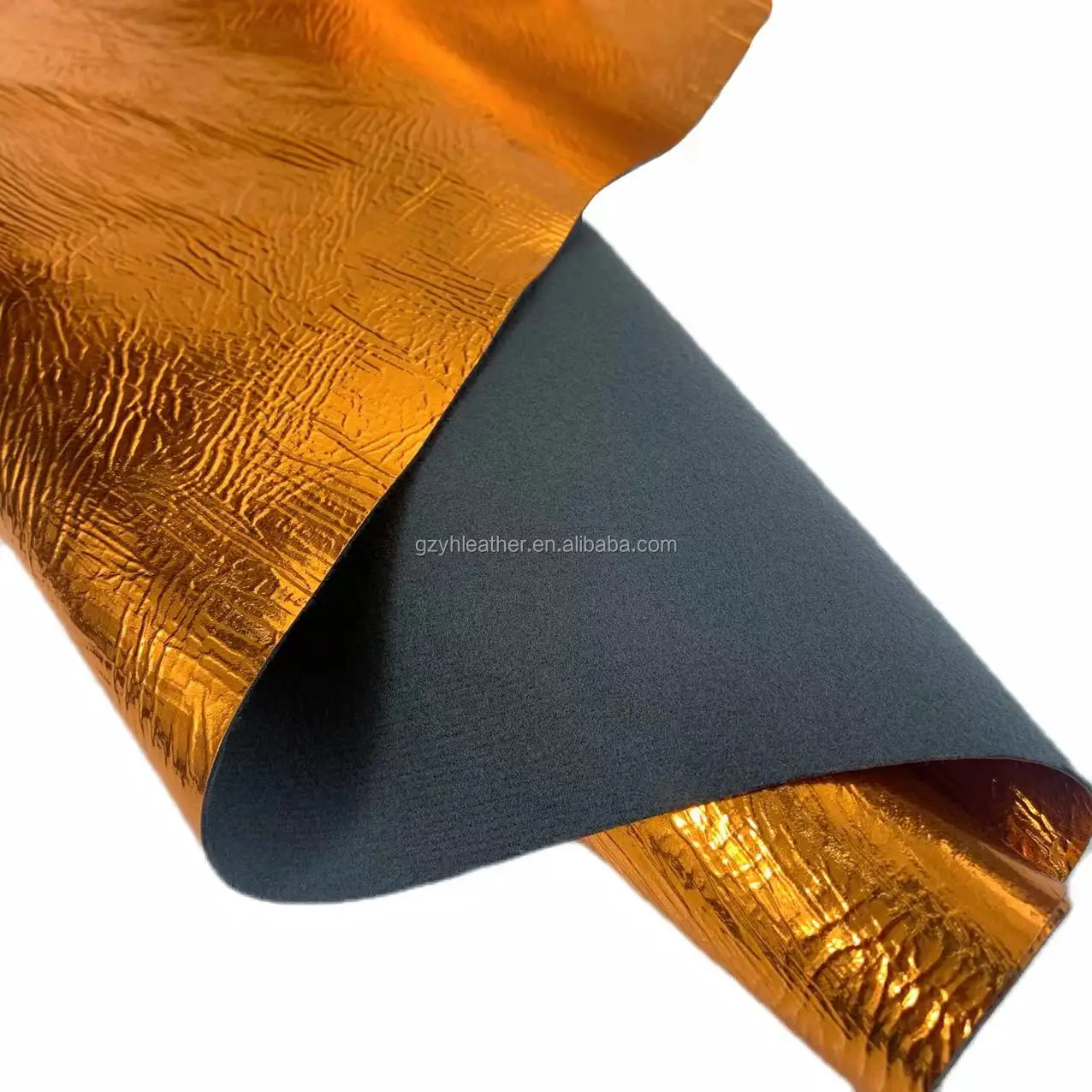 0.8mm gorgeous metallic water ripple TPU foiled synthetic faux pu leather for bags shoes belts decoration