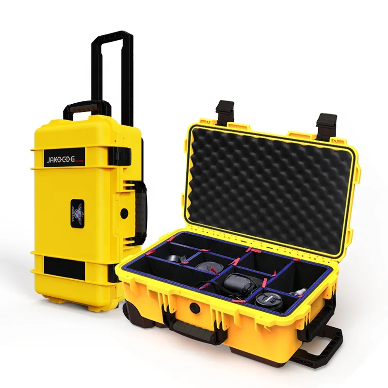Custom Rolling Camera Case L212X Waterproof Hard Plastic Case with Wheels Divider Kit