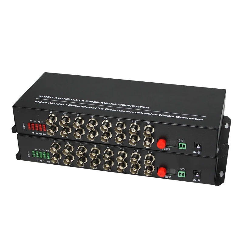 Video To Ethernet Converter 1 Pair FC 20km 16 Channel Analog BNC To Fiber Video Converter