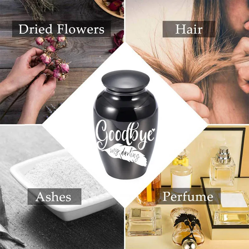 Ashes Funeral Small Cremation Urn Casket Container Mini No Deformation Commemorate the Departed Loved Ones Lock Belt Gift Velvet