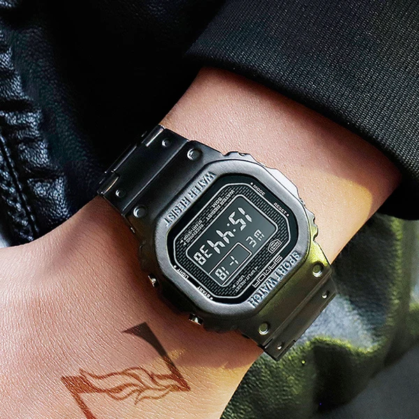 Outdoor Sports Digital Watches Classical Wristwatch Stainless Steel Band Week Display Men Watch Unisex Sanda Square Japan Gua