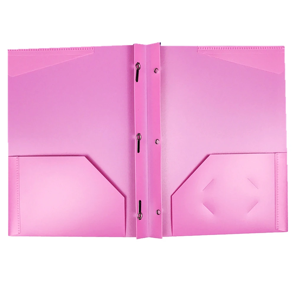 Three-Hole Punch Prong Fasteners Letter Size Assorted Color File Folder