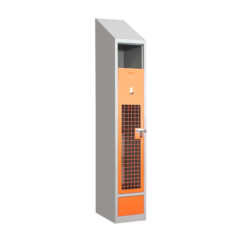 Yellow Grid Door Latches Football Locker With Hook Shoe Rack Metal Locker